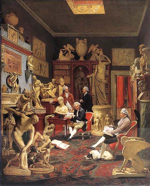 Charles Towneley and friends in his library,